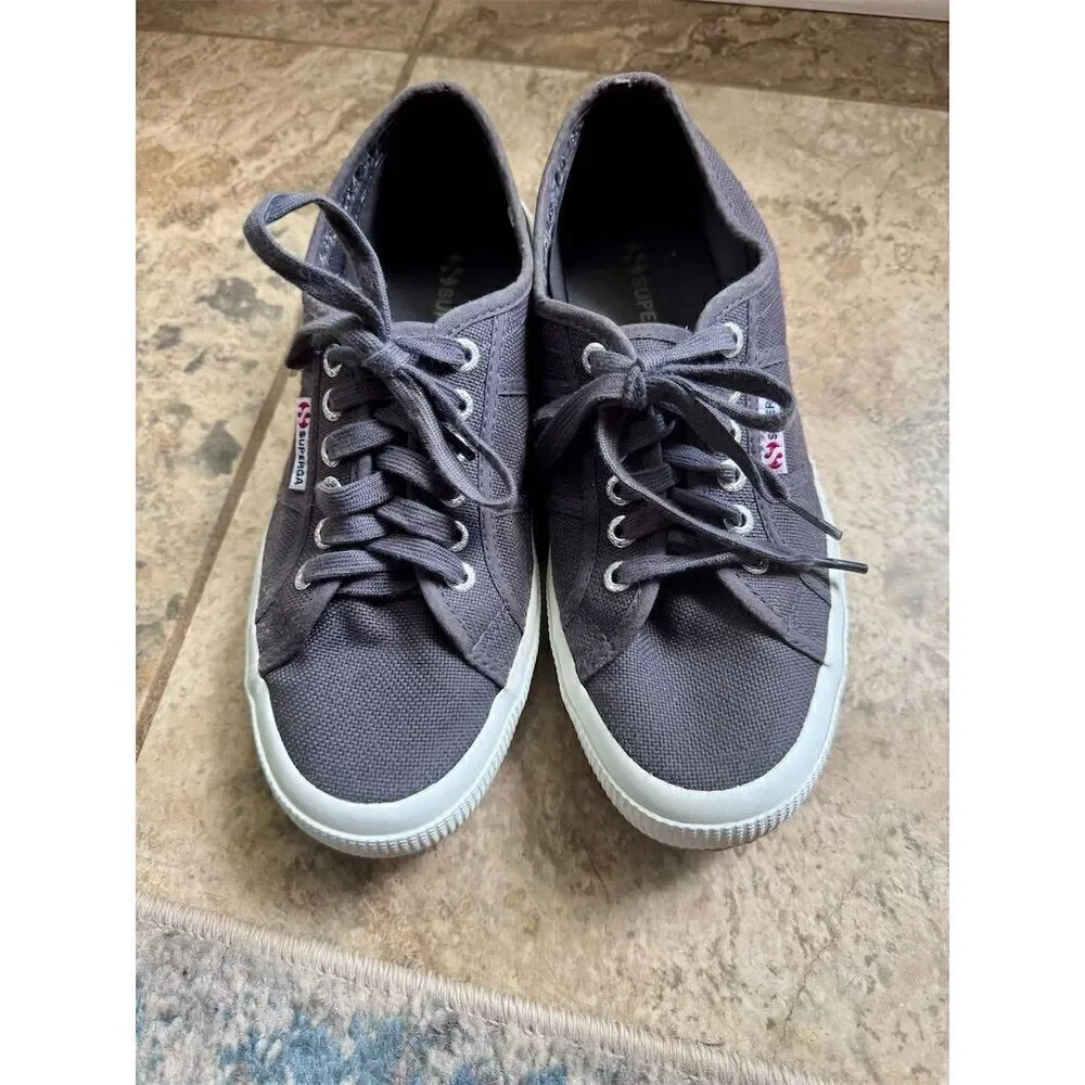 Superga 2750 Cotu Classic Canvas Sneakers Dark Gray Unisex Size 6.5 Casual Shoes - Picture 3 of 8